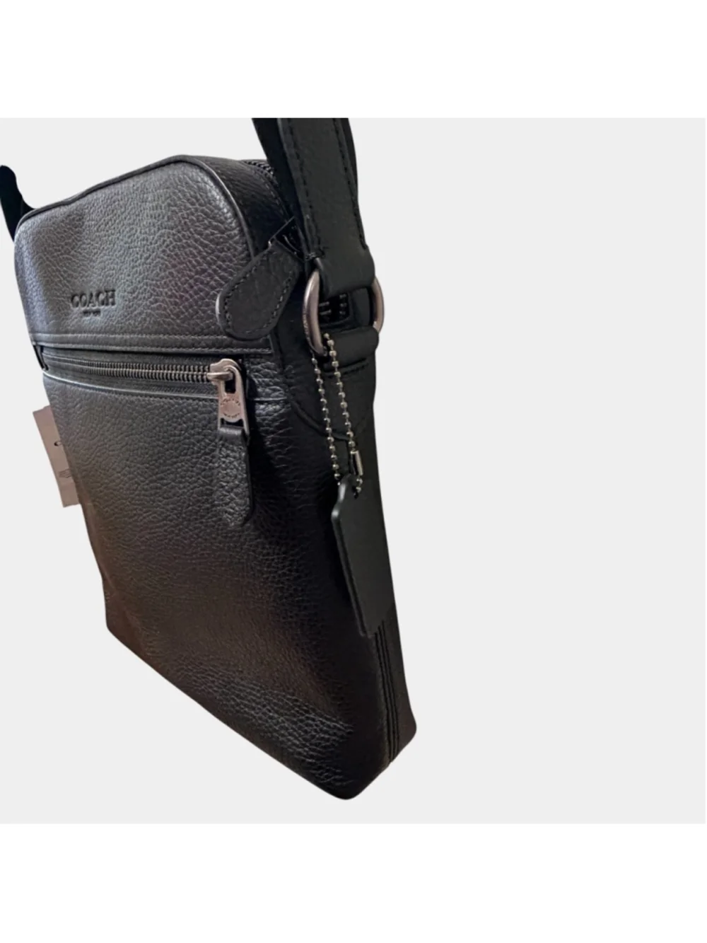 Coach Houston Flight Smooth Leather Crossbody Messenger Bag Black Unisex NWT - Picture 15 of 16